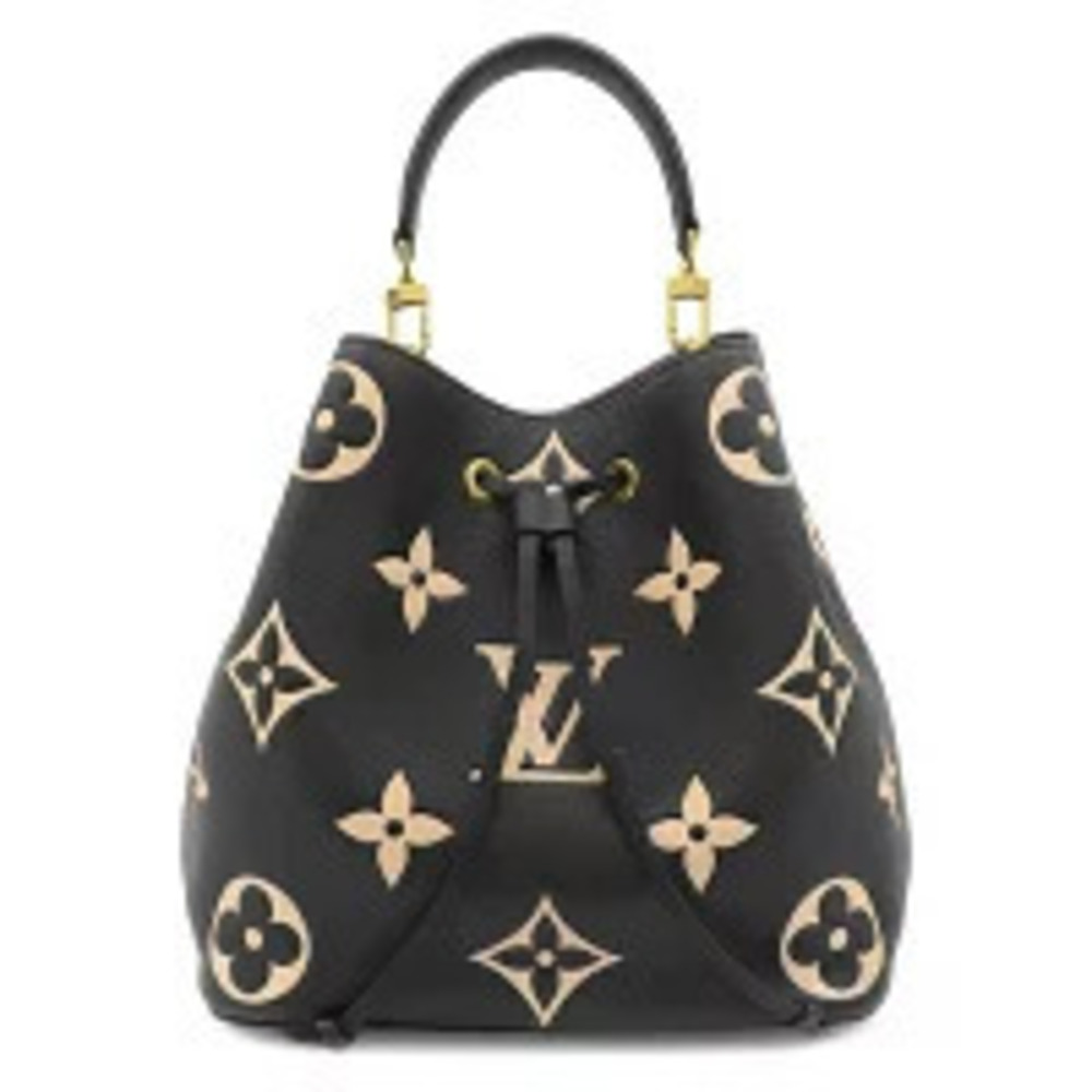 Louis Vuitton Neo Noe Handbag Monogram Empreinte black beige strap